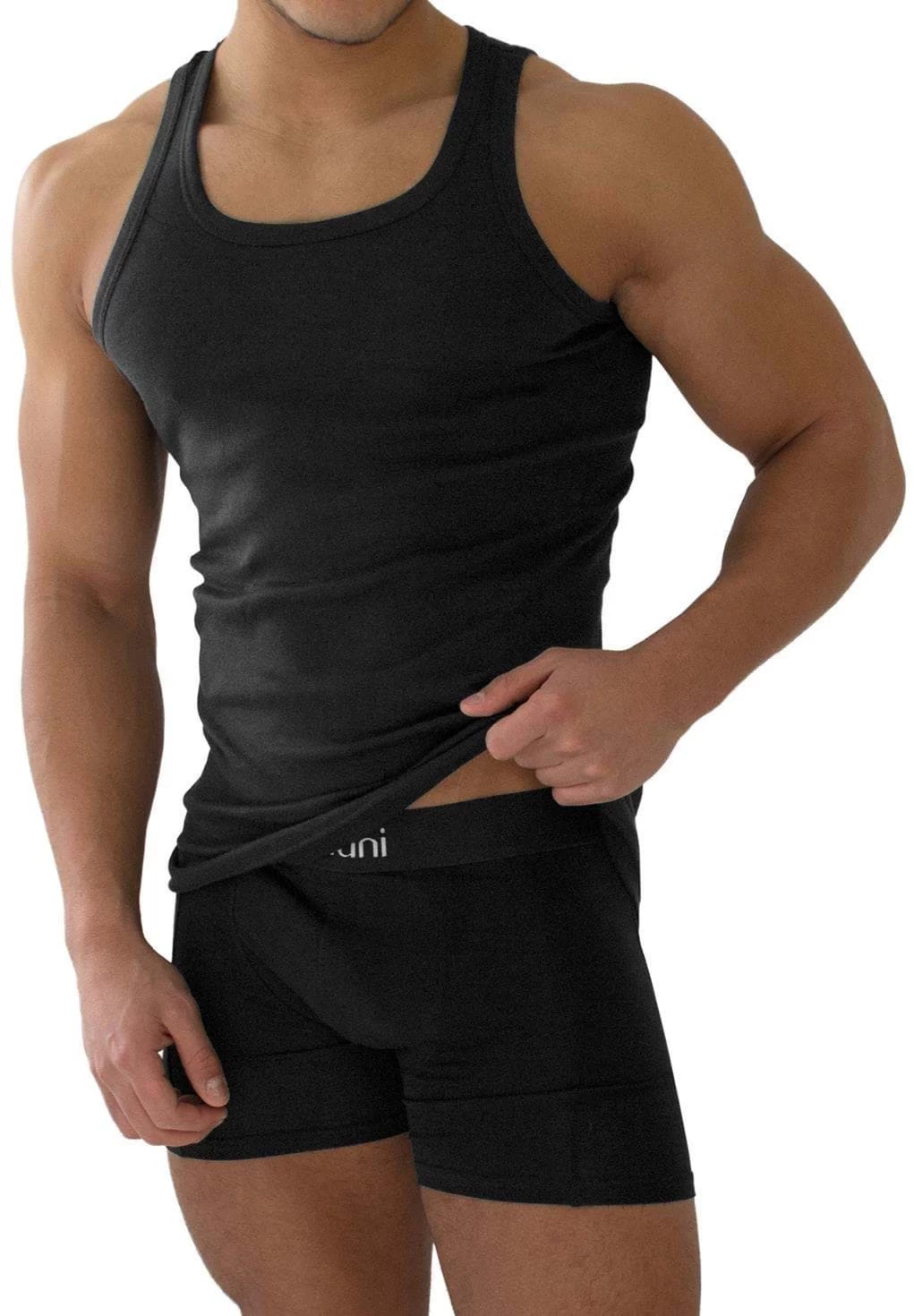 4 Stück Herren-Unterhemd Feinripp Schwarz Schwarz 3 4 Stück Herren-Unterhemd Feinripp Schwarz Schwarz