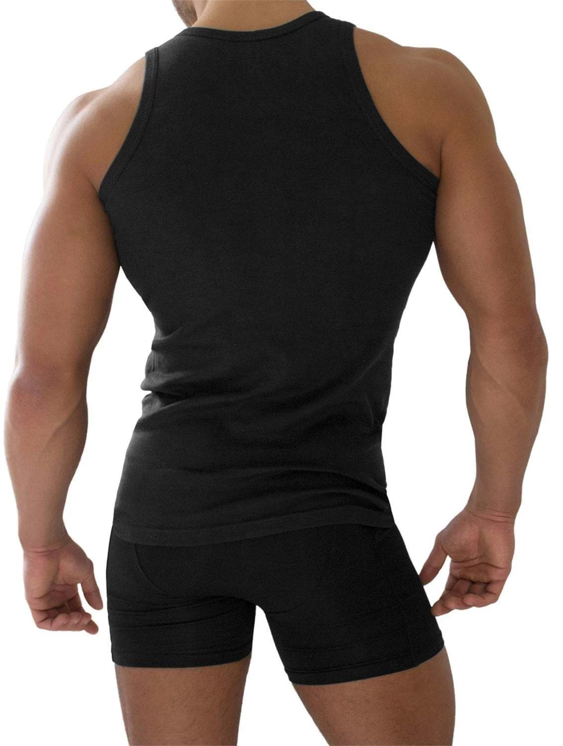 4 Stück Herren-Unterhemd Feinripp Schwarz Schwarz 5 4 Stück Herren-Unterhemd Feinripp Schwarz Schwarz – Bild 3