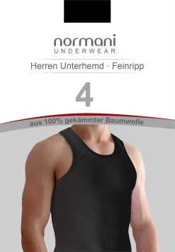 4 Stück Herren-Unterhemd Feinripp Schwarz Schwarz 13 4 Stück Herren-Unterhemd Feinripp Schwarz Schwarz -Normani 100309