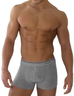 6 Stück Retro Boxershorts Aus Baumwolle Grau