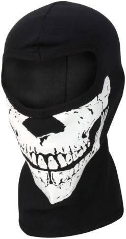 Sturmhaube 1-Loch Aus Baumwolle Mit Totenkopfmotiv Schwarz