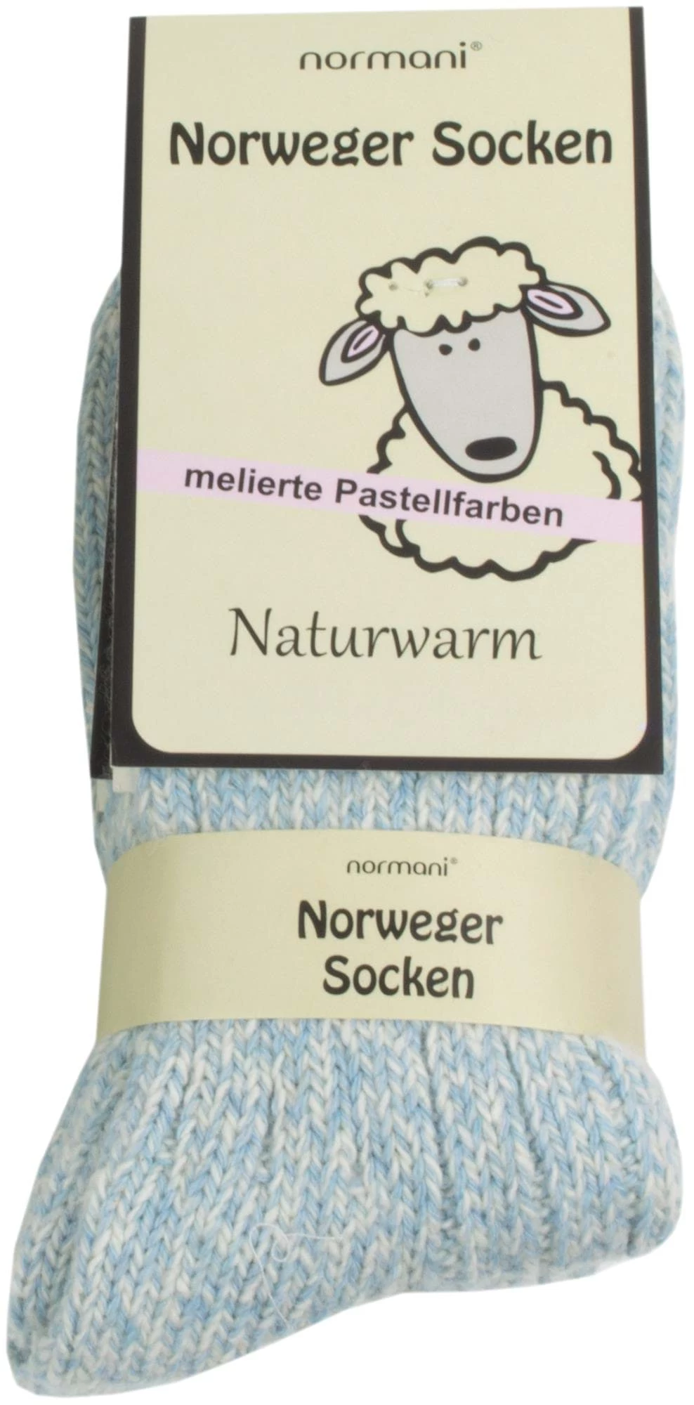 2 Paar Norweger-Socken Pastelltöne Hellblau 4 2 Paar Norweger-Socken Pastelltöne Hellblau – Bild 2