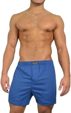3 Stück Herren Web Boxershorts Blau/Rot -Normani 101487