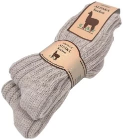 2 Paar Alpaka-Socken Beige
