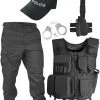 POLICE Kostüm Bestehend Aus Weste, Patch, Hose, Holster, Cap Und Handschellen Schwarz 1 POLICE Kostüm Bestehend Aus Weste, Patch, Hose, Holster, Cap Und Handschellen Schwarz -Normani 102426