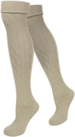 Trachten-Kniestrümpfe Mit Leinen Naturmelange