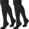 2 Paar Overknees Gerippt Mit Umschlag Schwarz 1 2 Paar Overknees Gerippt Mit Umschlag Schwarz -Normani 102714