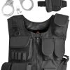 SWAT Kostüm Bestehend Aus Weste, Patch, Holster, Cap Und Handschellen Schwarz 2 SWAT Kostüm Bestehend Aus Weste, Patch, Holster, Cap Und Handschellen Schwarz -Normani 105647