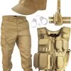 DESERT Kostüm Bestehend Aus Weste, Hose, Holster, BDU Cap Und Handschellen Coyote 2 DESERT Kostüm Bestehend Aus Weste, Hose, Holster, BDU Cap Und Handschellen Coyote -Normani 105778