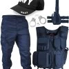 NAVY Kostüm Bestehend Aus Weste, Patch, Hose, Holster, Cap Und Handschellen Marine -Normani 105820