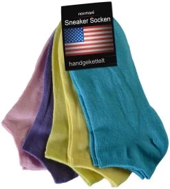 15 Paar „American“ Sneaker Türkis/Gelb/Grün/Lila/Rosa -Normani 106367