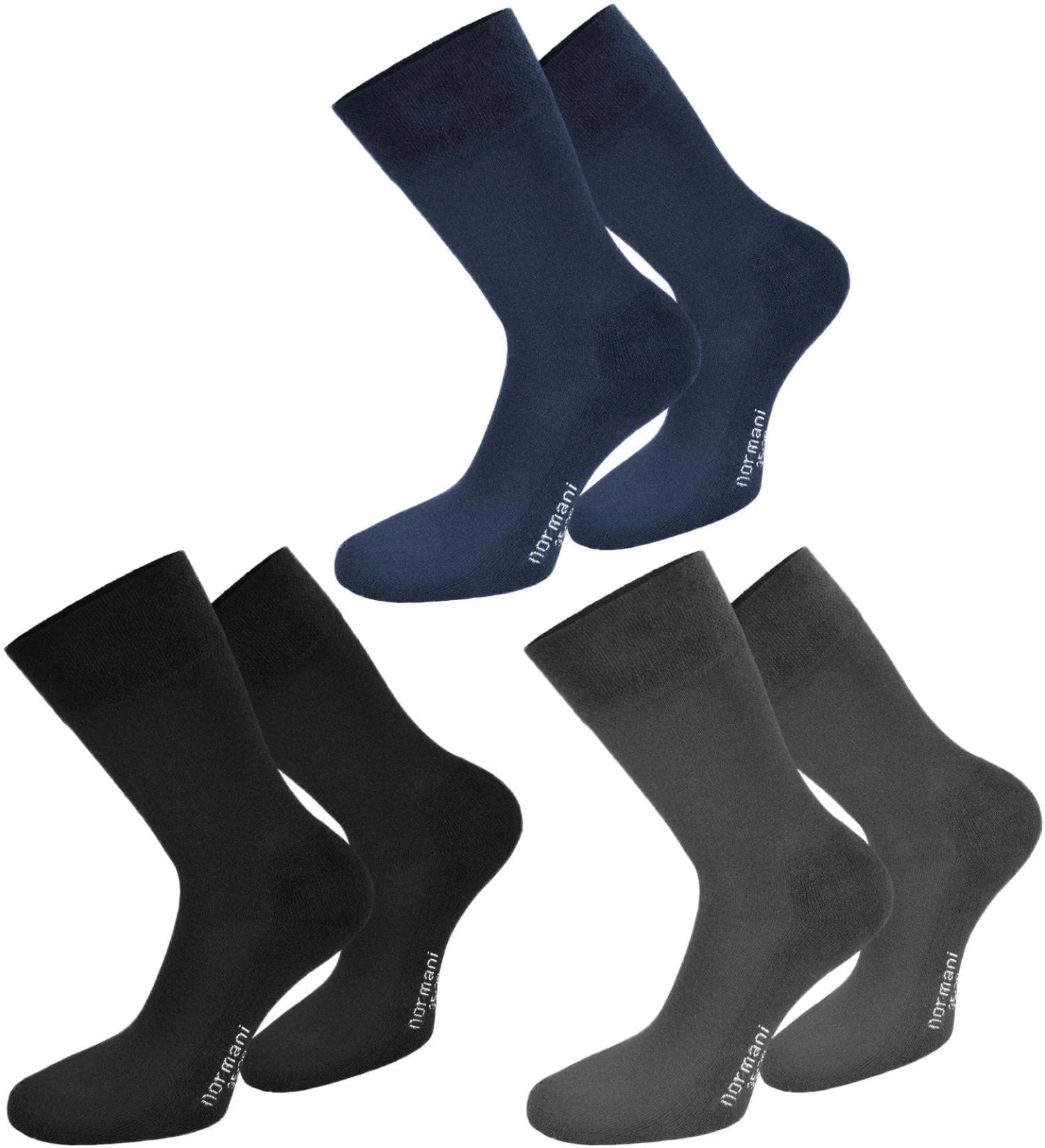 6 Paar Komfortsocken Mit Softrand Und Frotteesohle Marine/Anthrazit/Schwarz 4 6 Paar Komfortsocken Mit Softrand Und Frotteesohle Marine/Anthrazit/Schwarz – Bild 2