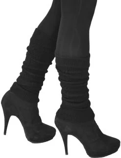 Strickstulpen Mit Wolle Schwarz