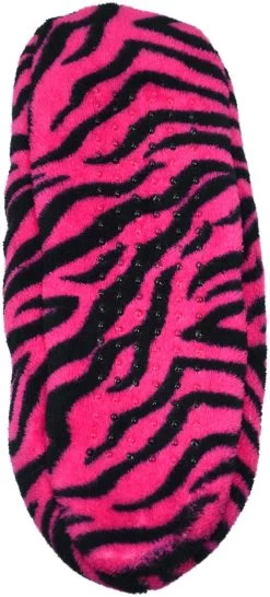 Damen-Slipper Hausschuhe Mit Schleife Zebra/Pink -Normani 106464