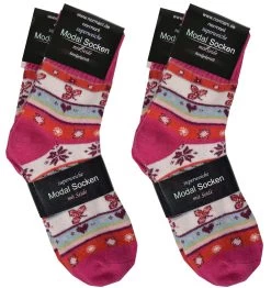 4 Paar Edelsocken Mit Seide Und Modal Fuchsia 5 4 Paar Edelsocken Mit Seide Und Modal Fuchsia -Normani 106664