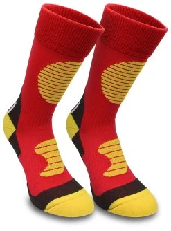 3 Paar Sportsocken Mit Schienbein- Und Fußrückenpolster Rot/Gelb