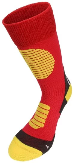 3 Paar Sportsocken Mit Schienbein- Und Fußrückenpolster Rot/Gelb -Normani 106735