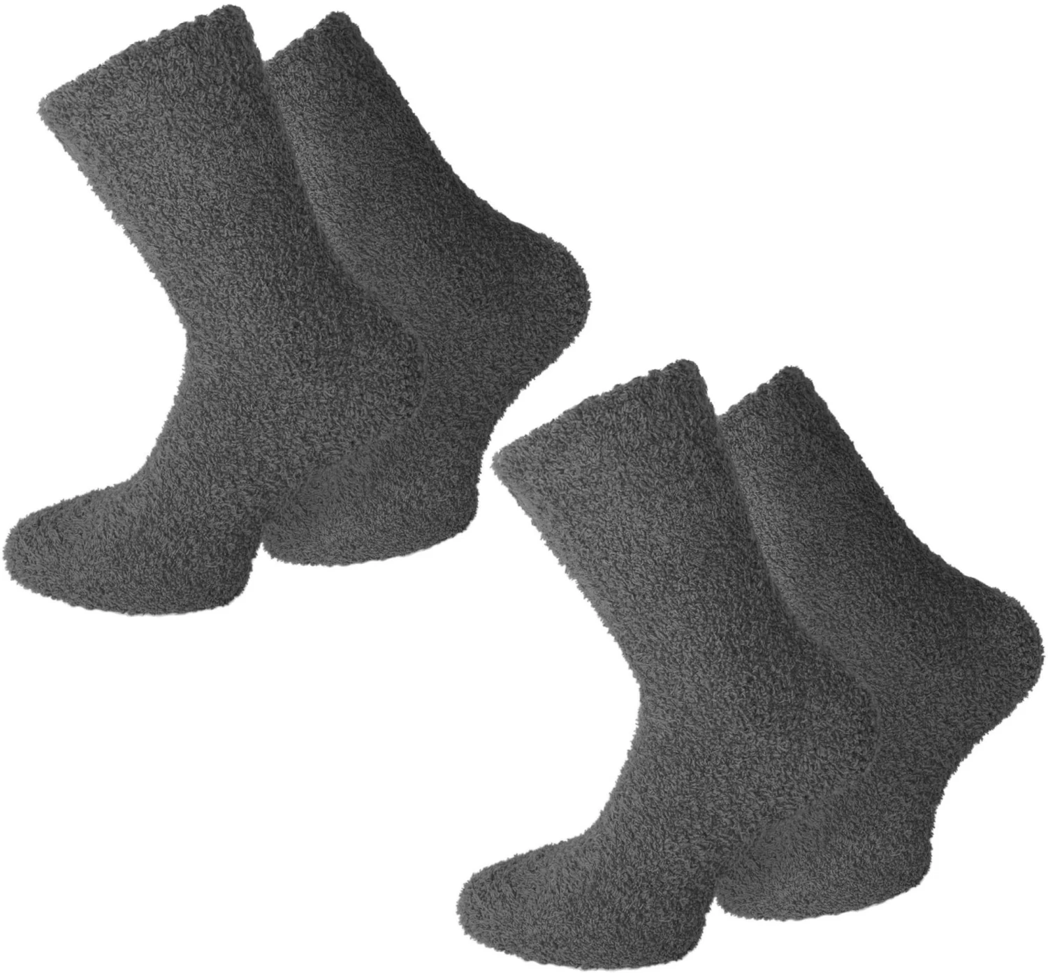 2 Paar Kuschel-Socken Für Damen Und Herren Anthrazit 3 2 Paar Kuschel-Socken Für Damen Und Herren Anthrazit