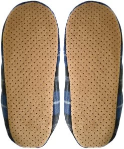 1 Paar Herren-Slipper Hausschuhe „Karo“ Blau -Normani 106879