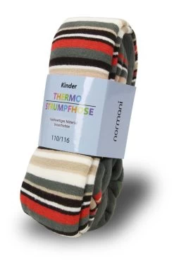 Kinder-Ringel-Thermostrumpfhose Khaki 5 Kinder-Ringel-Thermostrumpfhose Khaki -Normani 106896