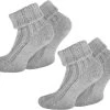 2 Paar Alpaka-Socken Mit Umschlag Hellgrau -Normani 106908