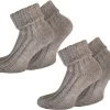 2 Paar Alpaka-Socken Mit Umschlag Beige -Normani 106909