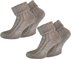2 Paar Alpaka-Socken Mit Umschlag Beige