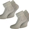 2 Paar Alpaka-Socken Mit Umschlag Wollweiß -Normani 106910