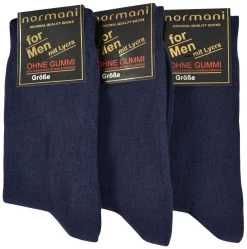 6 Paar Herrensocken „For Men“ Einfarbig Ohne Gummi Marine -Normani 107043