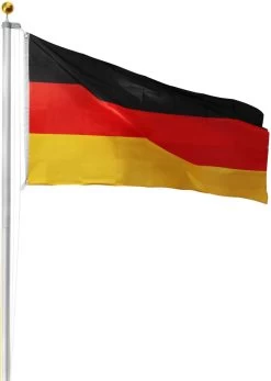 Fahnenmast 6,20 M Mit Flagge 90 Cm × 150 Cm Deutschland