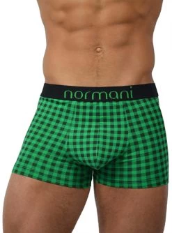 6 Stück Retro Boxershorts Aus Baumwolle Green Check