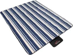 Outdoor-Campingdecke, 140 Cm X 180 Cm „Tundra“ Blau Gestreift -Normani 107833