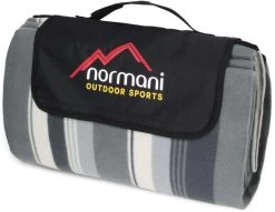 Outdoor-Campingdecke, 140 Cm X 180 Cm „Tundra“ Grau Gestreift -Normani 107838