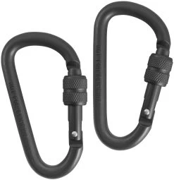 Karabiner Mit Schraubverschluss 2er Set Schwarz