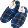 1 Paar Herren-Slipper Hausschuhe „Karo“ Blau