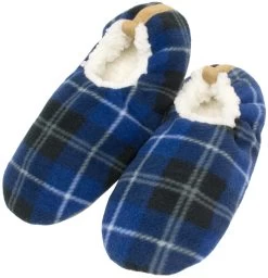 1 Paar Herren-Slipper Hausschuhe „Karo“ Blau