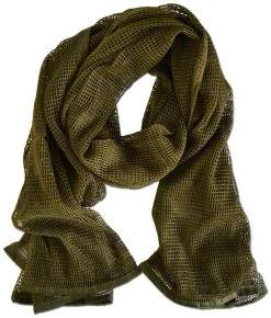 Netzschal Aus Reiner Baumwolle „Ghost“ Oliv