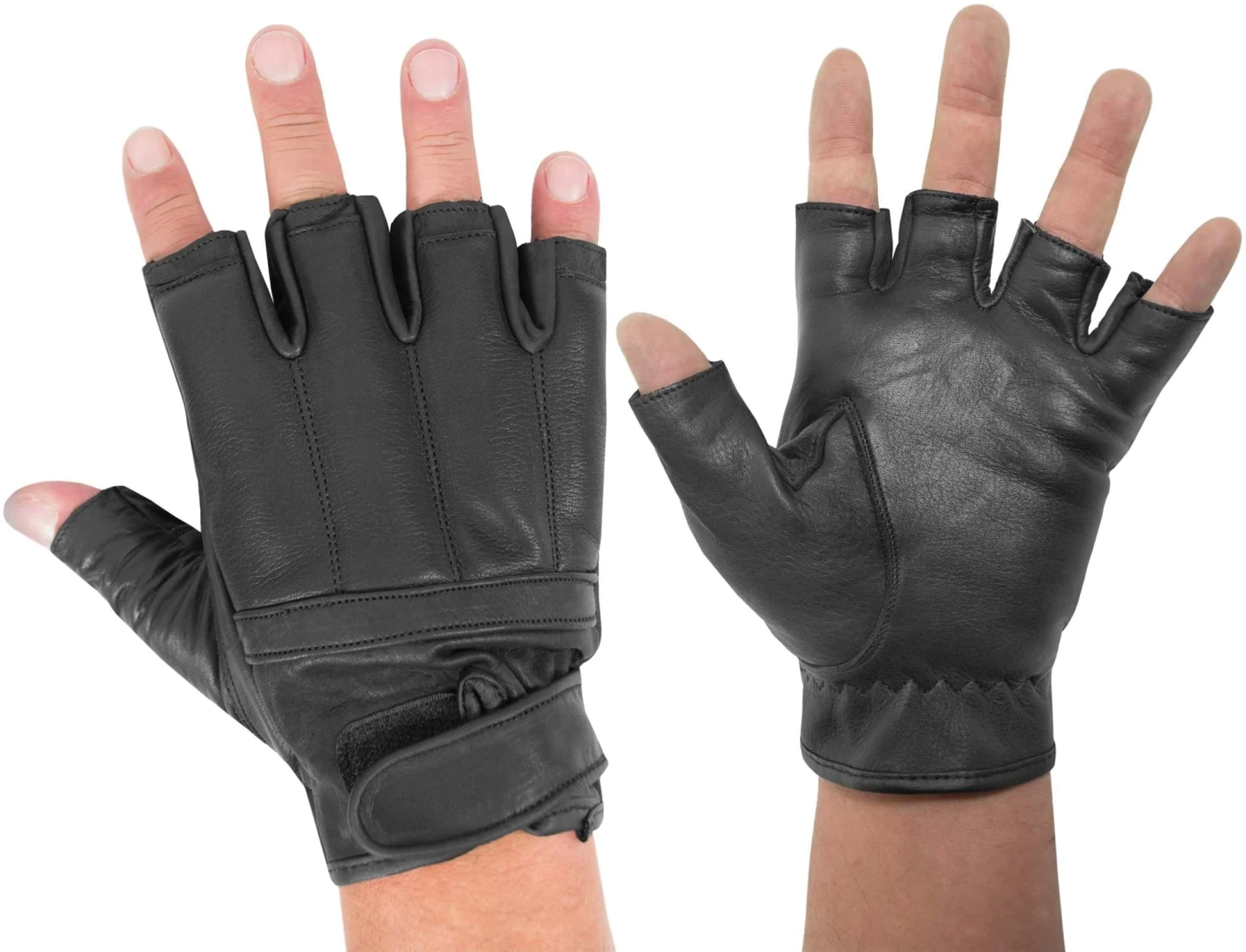 Halbfinger-Quarzsandhandschuhe „Defender“ Schwarz 4 Halbfinger-Quarzsandhandschuhe „Defender“ Schwarz – Bild 2