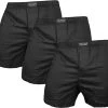 3 Stück Herren Web Boxershorts Schwarz -Normani 109398