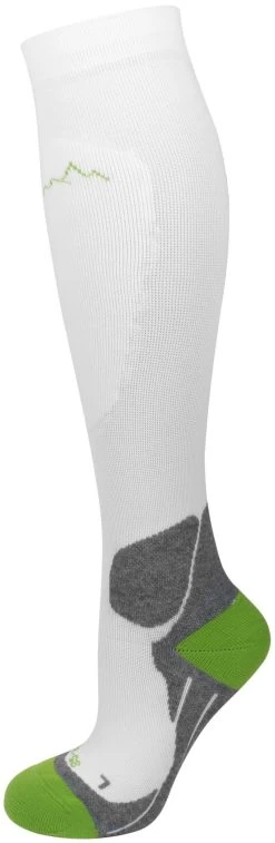 Sport-Kompressionskniestrümpfe Weiß/Grün -Normani 109909