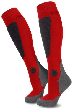 2 Paar Ski-Kniestrümpfe „New-Style“ Rot/Dunkelgrau/Grau