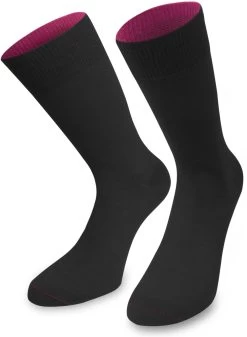 1 Paar Socken „Bi-Color“ Mit Farbig Abgesetztem Bund Schwarz/Beere
