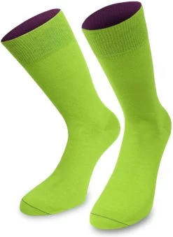 3 Paar Bi-Color Socken Im Farbset Türkis/Rot/Limette -Normani 110604