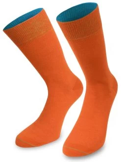 3 Paar Bi-Color Socken Im Farbset Bordeaux/Orange/Navy 8 3 Paar Bi-Color Socken Im Farbset Bordeaux/Orange/Navy -Normani 110610 1