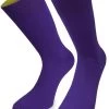 1 Paar Socken „Bi-Color“ Mit Farbig Abgesetztem Bund Lila/Limette -Normani 110612 2