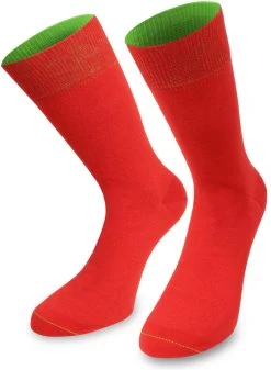 3 Paar Bi-Color Socken Im Farbset Silber/Apfel/Rot -Normani 110614