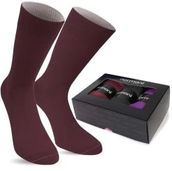3 Paar Bi-Color Socken Im Farbset Schwarz/Bordeaux/Lila
