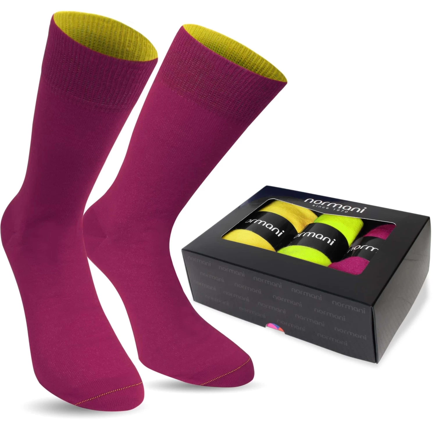 3 Paar Bi-Color Socken Im Farbset Gelb/Limette/Magenta 3 3 Paar Bi-Color Socken Im Farbset Gelb/Limette/Magenta