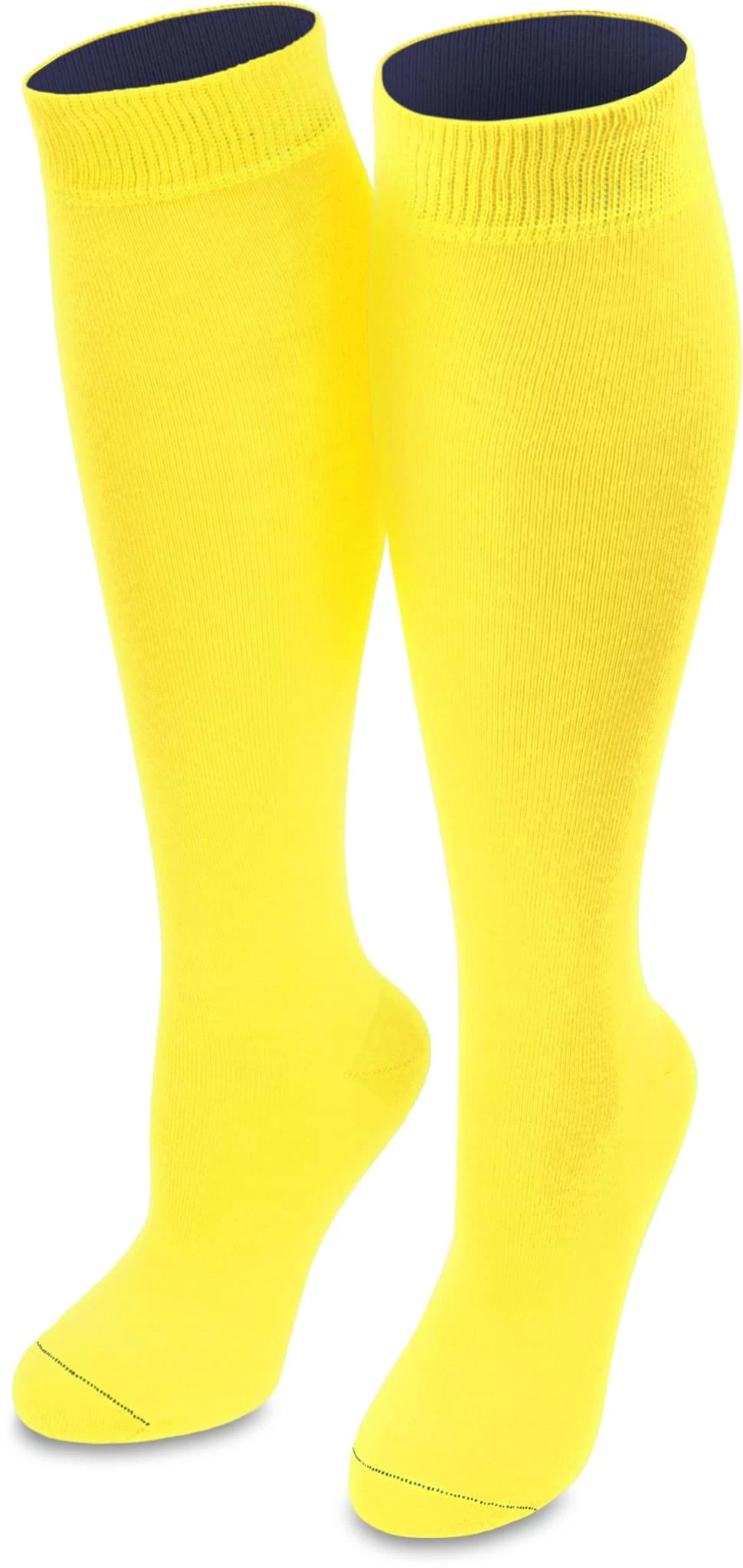 1 Paar Kniestrümpfe „Bi-Color“ Mit Farbig Abgesetztem Bund Gelb/Marine 3 1 Paar Kniestrümpfe „Bi-Color“ Mit Farbig Abgesetztem Bund Gelb/Marine