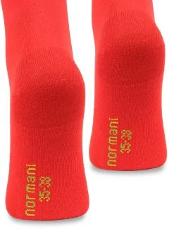 1 Paar Kniestrümpfe „Bi-Color“ Mit Farbig Abgesetztem Bund Rot/Apfelgrün -Normani 111046